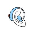 Hearing aid color line icon. Disability. Isolated vector element.