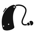 Hearing aid device improving hearing icon silhouette
