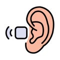 Hearing aid gadget color icon vector. Hearing aid gadget sign. isolated simple symbol illustration