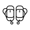 Hearing aid gadget line icon vector. Hearing aid sign. isolated contour symbol illustration