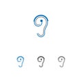 Hearing Aid Symbol, Ear vector icon hearing aid ear listen sound graphics.