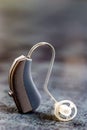 Hearing-auditory earpiece hole close up Royalty Free Stock Photo