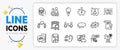 Hearing, Best market and Approved agreement line icons. For web app. Vector