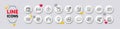 Hearing, Best market and Approved agreement line icons. For web app, printing. White buttons 3d icons. Vector