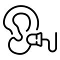 Hearing earplugs icon outline vector. Silent control