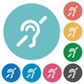 Hearing impaired flat round icons