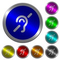 Hearing impaired luminous coin-like round color buttons