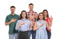 Hearing impaired people showing word PROMISE on sign language