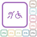 Hearing impaired and wheelchair symbols simple icons
