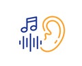 Hearing line icon. Audio message sign. Vector