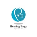 hearing logo and symbol template vector icon. Royalty Free Stock Photo