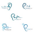hearing logo and symbol template vector icon. Royalty Free Stock Photo