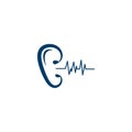 Hearing logo template vector icon illustration