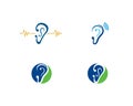 Hearing logo template vector icon illustration