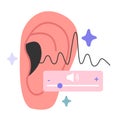 Hearing loss concept. Human ear disease or disability. Deaf person Royalty Free Stock Photo