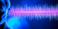 Hearing problems and solutions. Ultrasound. Deafness. Advancing age and hearing loss. Soundwave and equalizer bars with human ear. Royalty Free Stock Photo