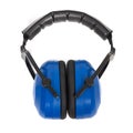 Hearing protection blue ear muffs Royalty Free Stock Photo