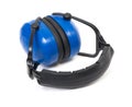 Hearing protection blue ear muffs Royalty Free Stock Photo