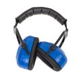 Hearing protection blue ear muffs Royalty Free Stock Photo