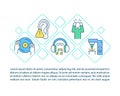 Hearing protection concept line icons with text