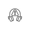 Hearing Protection Required line icon Royalty Free Stock Photo