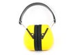 Hearing protection yellow ear muffs Royalty Free Stock Photo