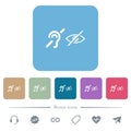 Hearing and visually impaired symbols flat icons on color rounded square backgrounds