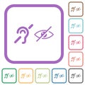 Hearing and visually impaired symbols simple icons