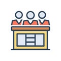 Color illustration icon for Hearings, audition and proceedings Royalty Free Stock Photo