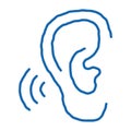 Hears Sound doodle icon hand drawn illustration