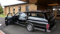 Hearse arriving or leaving a funeral due to the Increasing death from Corona virus and Covid 19 pandemic outbreak
