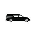 Hearse car black simple icon