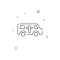 Hearse car simple vector line icon. Symbol, pictogram, sign isolated on white background. Editable stroke Royalty Free Stock Photo