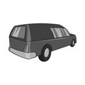 Hearse icon, black monochrome style