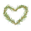 Decorative Heart symbol from branches and leafs Royalty Free Stock Photo