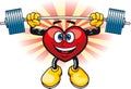 Strong Cartoon Heart weight lifter