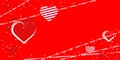Happy Valentine`s Day holiday web banner. Abstract background with hearts ornaments.