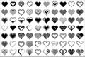 Hearts. Vector stilyzed black hearts set