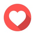 Heart round long shadow icon