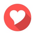 Heart round long shadow icon