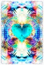 Heart on abstract background. Beautiful color background.