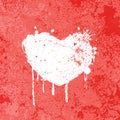 Heart abstract grunge red background, illustration Royalty Free Stock Photo