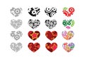 Heart abstract icons signs Royalty Free Stock Photo