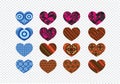 Heart abstract icons signs Royalty Free Stock Photo