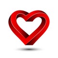 Heart abstract impossible geometric shape for Valentine`s Day vector illustration