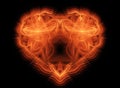 Heart of abstract shapes of fire