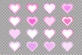 Abstract soft pink gradient with blurry hearts isolated on transparent background. Royalty Free Stock Photo