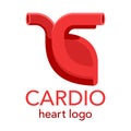 heart in abstract style - cardiology logo