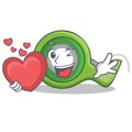 With heart adhesive tape character cartoon