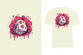 Heart-Adorned Dice T-Shirt Print: Romantic Vector Design